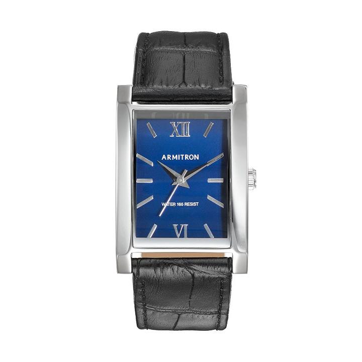 Armitron Men's Leather Watch, Black
