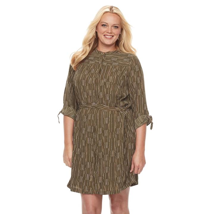 Plus Size Apt. 9&reg; Printed Shirtdress, Women's, Size: 2xl, Green