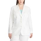Plus Size Chaps Linen Blend Jacket, Women's, Size: 16 W, White