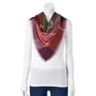 Women's Apt. 9&reg; Plaid Oversized Square Scarf, Dark Red