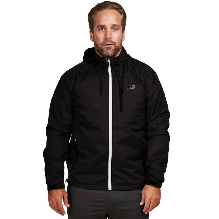 Men's New Balance Coated Mini Rip Stop Jacket, Size: Large, Black