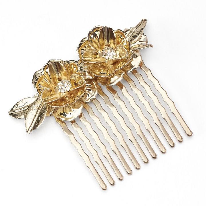 Lc Lauren Conrad Flower Hair Comb, Women's, Gold