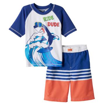 I-extreme, Boys 4-7 Rashguard & Swim Trunks Set, Boy's, Size: 6, Blue