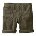 Girls Plus Size Mudd&reg; Crochet Pocket Shorts, Girl's, Size: 14 1/2, Med Green