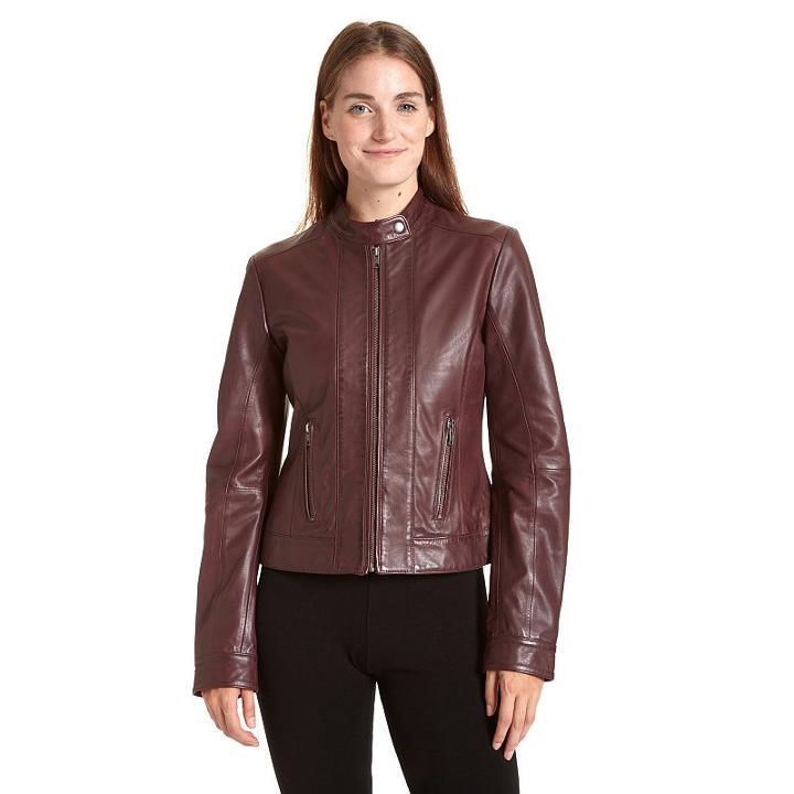 Women's Excelled Leather Scuba Jacket, Size: Large, Purple Oth