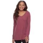 Women's Sonoma Goods For Life&trade; V-neck Waffle Weave Tunic, Size: Xl, Med Red