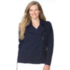 Plus Size Chaps Asymmetrical Moto Sweater, Women's, Size: 1xl, Blue (navy)