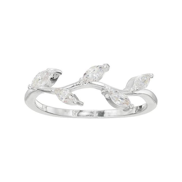 Lc Lauren Conrad Leaf Ring, Women's, Size: 7, Silver