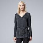 Women's Simply Vera Vera Wang Mixed-media Tunic, Size: Xl, Grey