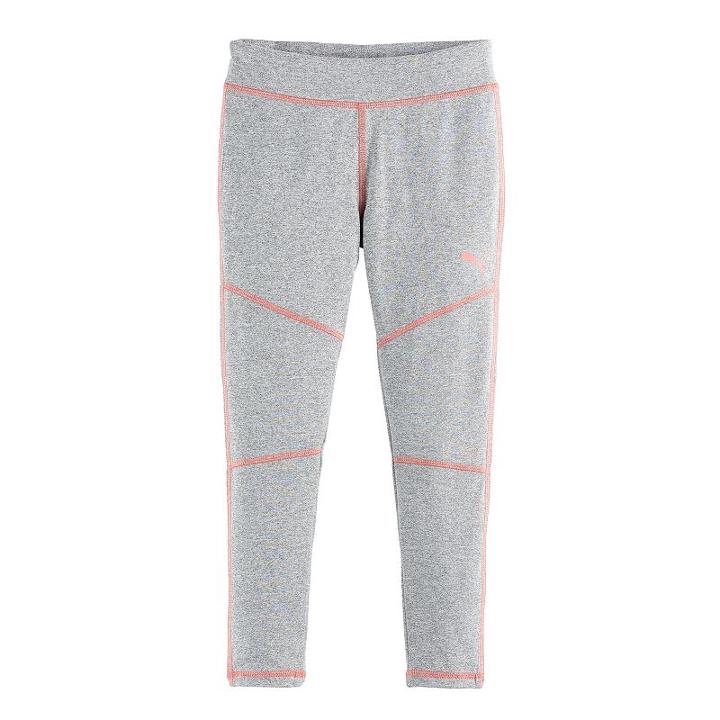 Girls 4-6x Puma Active Heathered Leggings, Size: 4, Grey Other