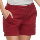 Women's Sonoma Goods For Life&trade; Comfort Waistband Shorts, Size: 8, Dark Red