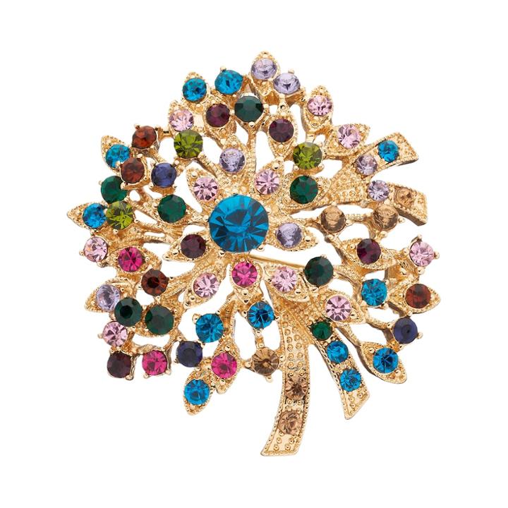 Napier Simulated Crystal Flower Pin, Women's, Multicolor