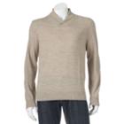Men's Apt. 9&reg; Modern-fit Marled Merino Shawl-collar Sweater, Size: Large, Med Beige