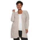 Plus Size Napa Valley Raglan Sleeve Long Cardigan, Women's, Size: 3xl, White