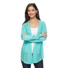 Women's Croft & Barrow&reg; Pointelle Cardigan, Size: Xs, Light Blue