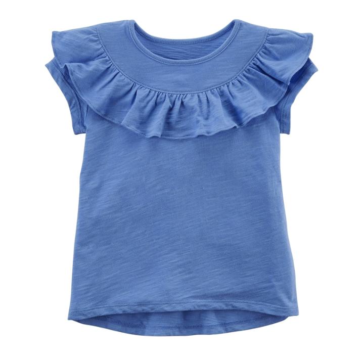 Girls 4-8 Carter's Ruffle High-low Tee, Size: 7, Med Blue