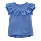 Girls 4-8 Carter's Ruffle High-low Tee, Size: 7, Med Blue