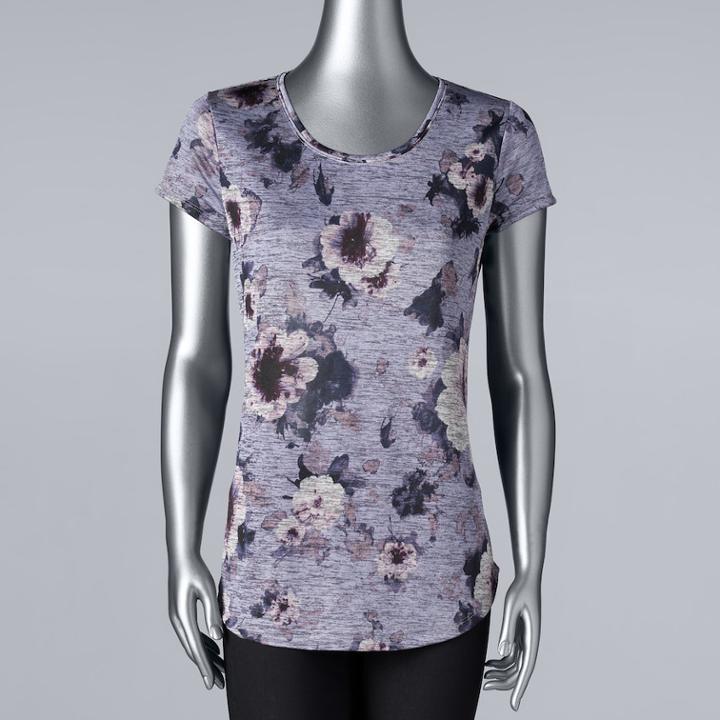 Women's Simply Vera Vera Wang Essential Print Scoopneck Tee, Size: Medium, Gold