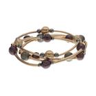 Apt. 9&reg; Two Tone Curved Bar Beaded Stretch Bracelet Set, Women's, Ovrfl Oth