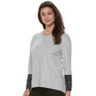 Women's French Laundry Mixed-media Faux-leather Top, Size: Medium, White