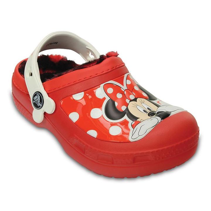 Crocs Disney Minnie Mouse Lined Girls' Clogs, Girl's, Size: 2, Med Pink