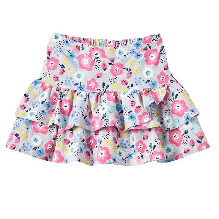 Girls 4-10 Jumping Beans&reg; Dolphin Hem Tiered Skort, Girl's, Size: 5, Light Grey