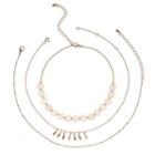 Mudd&reg; Filigree Disc & Shaky Kite Choker Necklace Set, Women's, Gold
