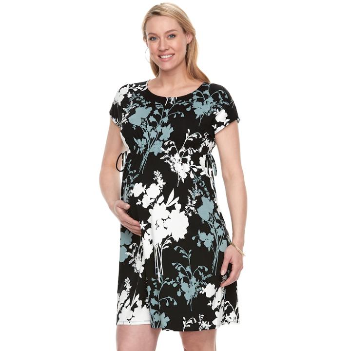 Maternity A:glow Empire T-shirt Dress, Women's, Size: Xl-mat, Black