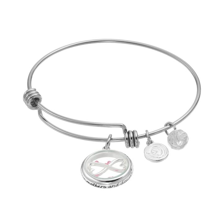 Love This Life Mothers & Daughters Crystal Bangle Bracelet, Women's, Silver