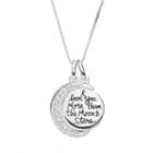 Timeless Sterling Silver Cubic Zirconia Moon & Disc Pendant, Women's, Size: 18, Grey
