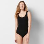 Women's Sonoma Goods For Life&trade; Everyday Essential Ribbed Bodysuit, Size: Small, Black