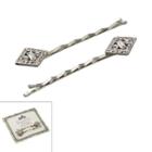 Downton Abbey Silver Tone Simulated Crystal Kite Bobby Pin Set, Girl's, White