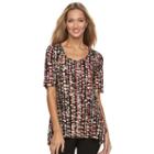 Women's Dana Buchman Seamed Shark-bite Top, Size: Medium, Dark Pink