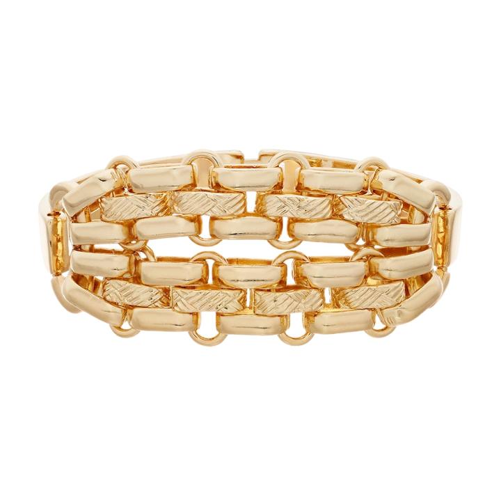 Napier Gold Tone Textured Bar Link Bracelet, Women's