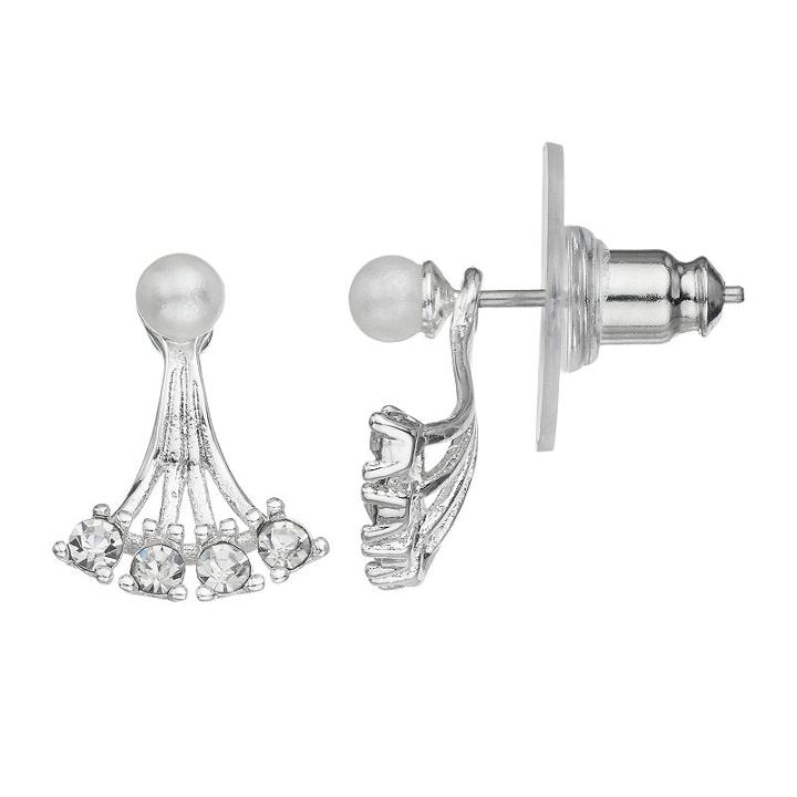 Lc Lauren Conrad Jacket Earrings, Women's, White Oth
