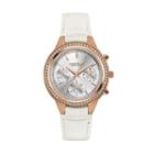Caravelle New York By Bulova Women's Crystal Leather Chronograph Watch - 44l214, White