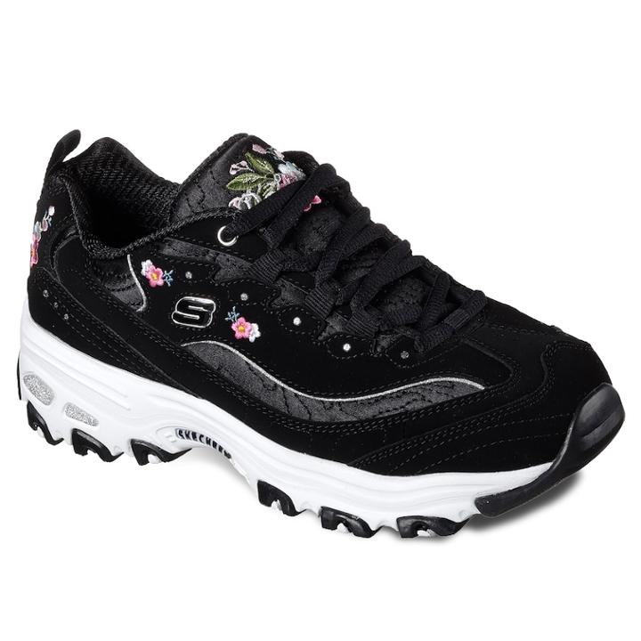 Skechers D'lites Bright Blossoms Women's Shoes, Size: 7, Grey (charcoal)