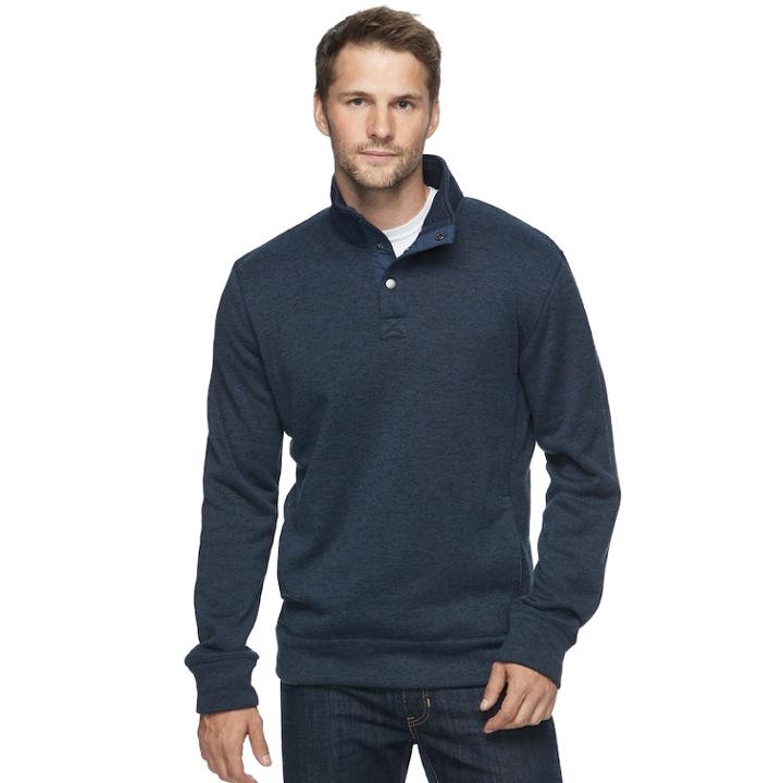 Men's Sonoma Goods For Life&trade; Classic-fit Fleece Pullover, Size: Medium, Blue (navy)