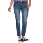 Juniors' Unionbay Zadie Ripped Skinny Ankle Jeans, Teens, Size: 0, Blue