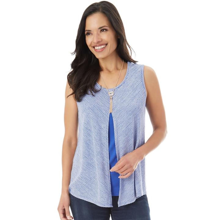 Women's Apt. 9&reg; Split Popover Tank, Size: Large, Purple