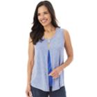 Women's Apt. 9&reg; Split Popover Tank, Size: Large, Purple