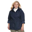 Plus Size D.e.t.a.i.l.s Roll-tab Packable Anorak Jacket, Women's, Size: 3xl, Med Blue