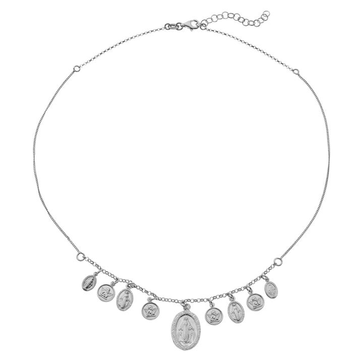 Sterling Silver Mary Magdalene & Angel Charm Necklace, Women's, Size: 18