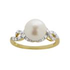 Pearlustre By Imperial Freshwater Cultured Pearl And 1/8 Carat T.w. Diamond 10k Gold Ring, Women's, Size: 5, White
