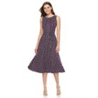 Women's Perceptions Polka-dot A-line Dress, Size: 10, Med Purple