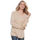 Women's Sonoma Goods For Life&trade; Cable Knit Sweater, Size: Xs, Med Beige