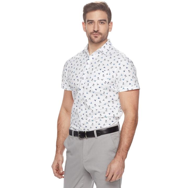 Men's Apt. 9&reg; Premier Flex Slim-fit Stretch Button-down Shirt, Size: Xl Slim, White