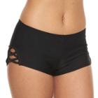 Mix And Match Criss-cross High-waisted Bikini Bottoms, Size: Xl, Black