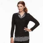 Women's Croft & Barrow&reg; 2-fer Sweater, Size: Medium, Oxford
