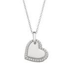 Qnotes Cubic Zirconia Sterling Silver Sideways Heart Pendant Necklace, Women's, Size: 18, White